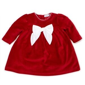 Kissy Kissy Christmas Velour Baby Girl Dress - 3-6 months